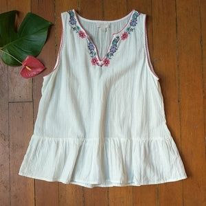 White embroidered top